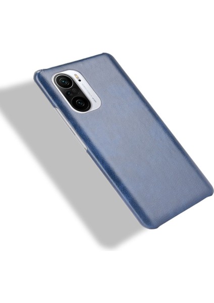 Xiaomi Mi 11X/11X Pro/mi 11I/POCO F3/redmı K40/K40 Pro Litchi Doku Geri Kılıf Pu Deri Kaplamalı Sert Pc Şok Geçirmez Telefon Kapak-Mavi (Yurt Dışından)