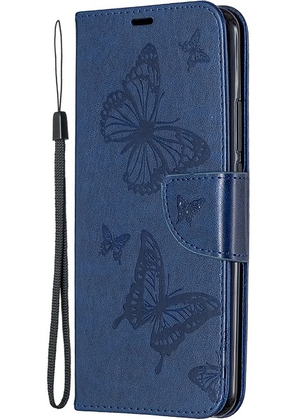 Baskı Kelebekleri Cüzdan Stand Flip Deri Telefon Kabuğu Xiaomi Redmi 9-Dark Blue Için (Yurt Dışından) fiyatları