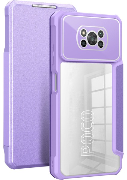 Xiaomi Için Poco X3/poco X3 Pro/poco X3 Nfc Iş Stili Stand Kabuk Pu Deri+Tpu+Pc Kılıfı Manyetik Otomatik Kapalı Telefon Kapağı Kart Yuvası ile (Yurt Dışından)