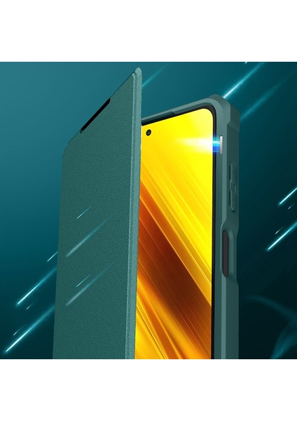 Xiaomi Için Poco X3/poco X3 Pro/poco X3 Nfc Iş Stili Stand Kabuk Pu Deri+Tpu+Pc Kılıfı Manyetik Otomatik Kapalı Telefon Kapağı Kart Yuvası ile (Yurt Dışından)