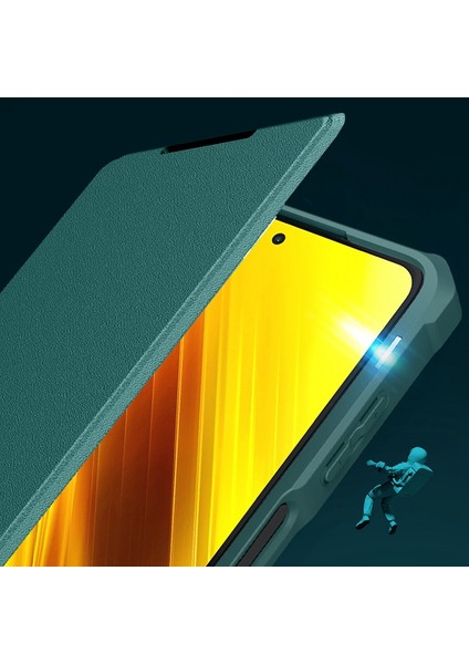 Xiaomi Için Poco X3/poco X3 Pro/poco X3 Nfc Iş Stili Stand Kabuk Pu Deri+Tpu+Pc Kılıfı Manyetik Otomatik Kapalı Telefon Kapağı Kart Yuvası ile (Yurt Dışından)