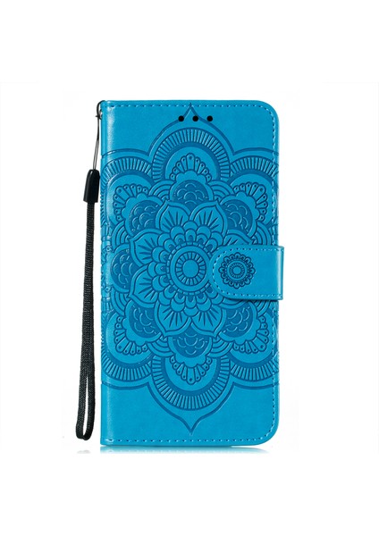 Xiaomi Poco M3 Case-Mavi Için Mandala Çiçek Stand Deri Koruyucusu (Yurt Dışından)