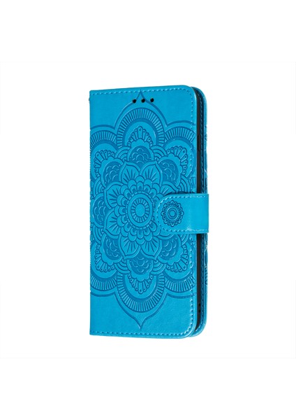 Xiaomi Poco M3 Case-Mavi Için Mandala Çiçek Stand Deri Koruyucusu (Yurt Dışından)