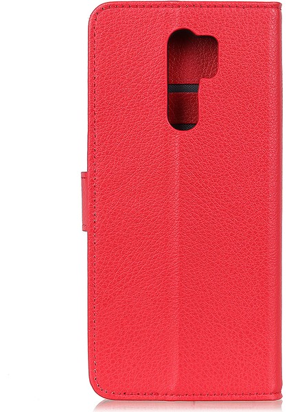 Xiaomi Redmi Için 9 Cep Telefonu Çantası Kasası Litchi Cilt Manyetik Şık Deri Kabuk Kırmızısı (Yurt Dışından) modelleri
