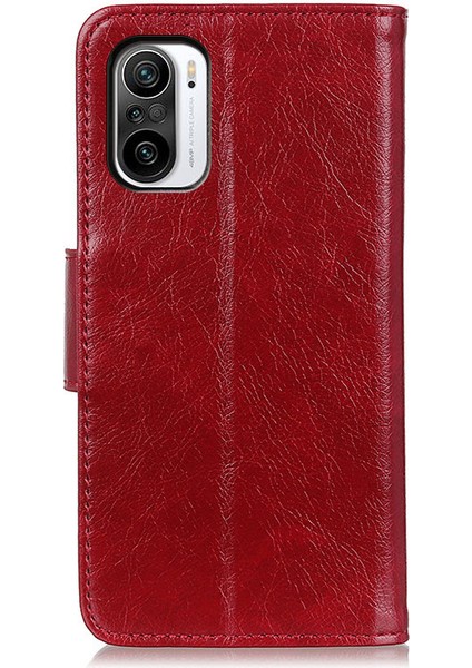 Cüzdan Tasarım Tam Koruma Nappa Doku Xiaomi Redmi K40/K40 PRO/K40 Pro+/mi 11I/POCO F3-Red Için (Yurt Dışından)