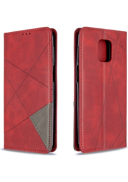 Xiaomi Redmi Için Geometrik Desen Otomatik Absorlanmış Deri Kabuk Kılıfı Not 9 Pro/not 9 Pro Max/note 9s-Red (Yurt Dışından) fiyatları