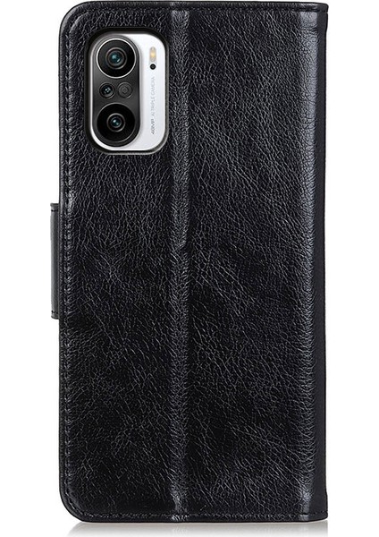 Cüzdan Tasarım Tam Koruma Nappa Doku Xiaomi Redmi K40/K40 PRO/K40 Pro+/mi 11I/POCO F3-Black Için (Yurt Dışından)