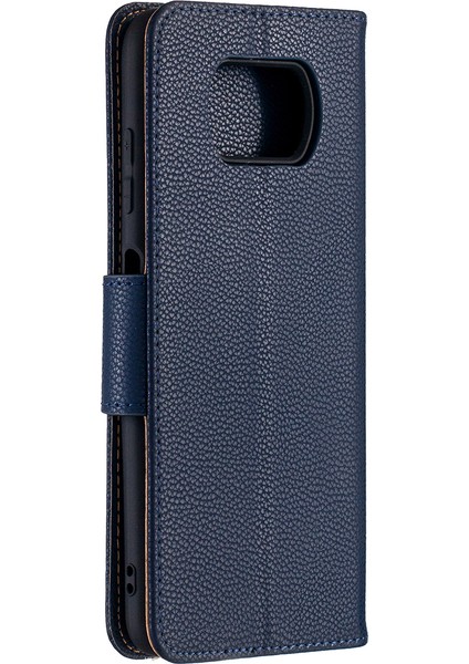 Xiaomi Poco X3/poco X3 Nfc-Blue Için Cüzdan Deri Stand Kılıfı (Yurt Dışından)