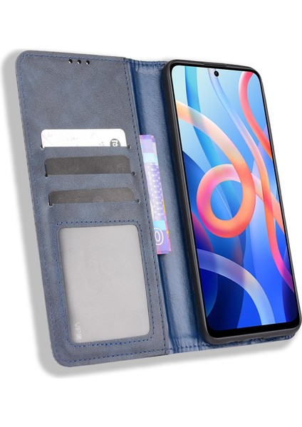Mozaik Sınır Deseni Birleştirme Deri Cüzdan Standı Xiaomi Için Manyetik Toka Telefon Kabuğu Kılıfı Not 11 5g (Çin) (Mediatek)/not 11T 5g/not 11S 5g-Blue (Yurt Dışından) fırsatları