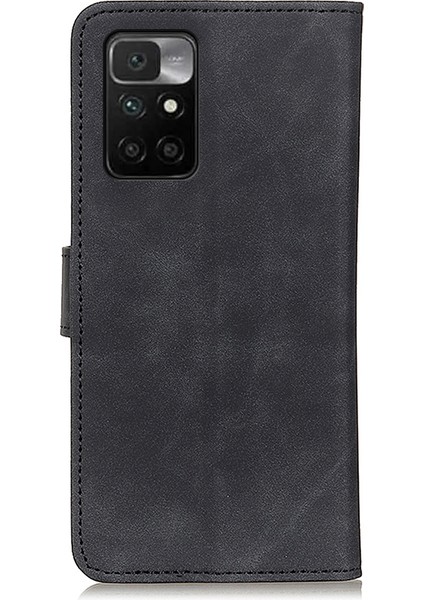 Khazneh Vintage Style Deri Cüzdanı Xiaomi Redmi Için Stand Tasarımı ile Telefon Koruma Kılıfı 10 4g (2021) -Black (Yurt Dışından) fırsatları
