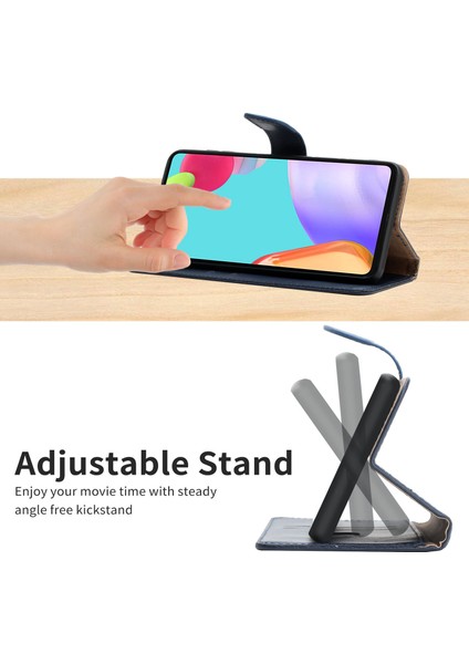 Tamamen Sarılmış Nappa Doku Düz Renk Yatay Stand Cüzdan Kasası Orijinal Deri Dış Kapak+Xiaomi Mi 11I Için Yumuşak Tpu Iç Kabuk/poco F3/redmi K40/K40 Pro-Mavi (Yurt Dışından)