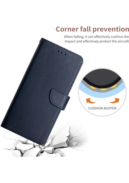 Tamamen Sarılmış Nappa Doku Düz Renk Yatay Stand Cüzdan Kasası Orijinal Deri Dış Kapak+Xiaomi Mi 11I Için Yumuşak Tpu Iç Kabuk/poco F3/redmi K40/K40 Pro-Mavi (Yurt Dışından)