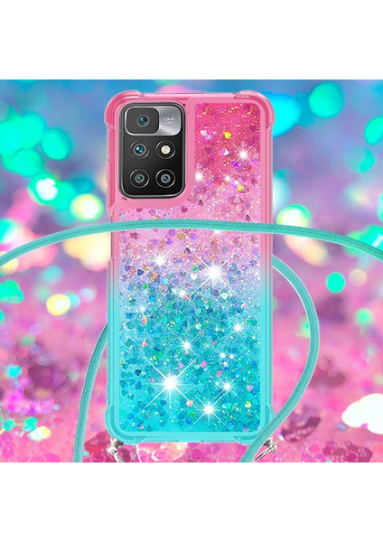 Gradyan Quicksand Serisi Glitter Akan Sıvı Yumuşak Tpu Tampon Yastık Koruyucu Telefon Kılıfı Xiaomi Redmi 10/redmi 10/redmi Not 11 (Mediatek)/redmi 10 Prime-Pink/mavi (Yurt Dışından) fırsatları