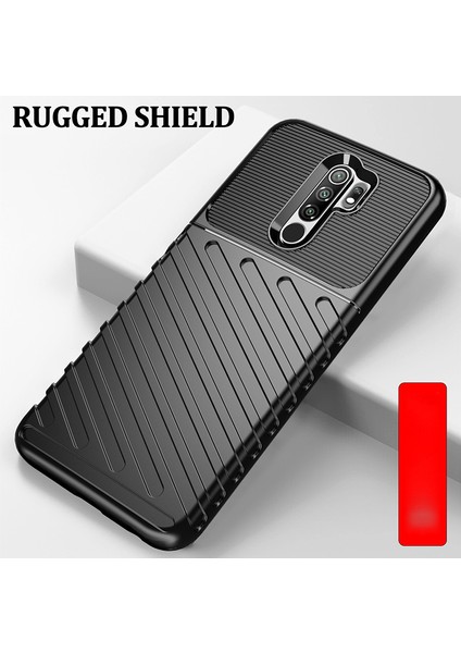 Thunder Serisi Twill Texture Yumuşak Tpu Telefon Kılıfı Xiaomi Redmi 9-Black (Yurt Dışından) fiyatları