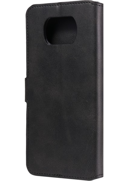 Xiaomi Poco X3/poco X3 Nfc-Black Için Yeni Varış Klasik Flip Deri Cüzdan Standı Telefon Kasası (Yurt Dışından)