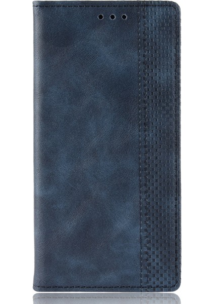 Xiaomi Mi Note 10 Lite-Blue Için Otomatik Emilmiş Retro Deri Kılıf (Yurt Dışından)