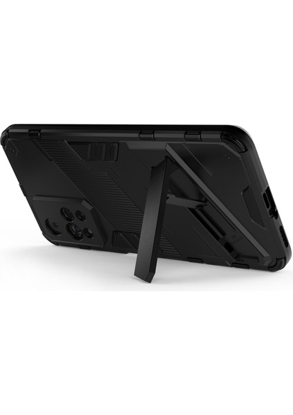 Şok Geçirmez Yumuşak Tpu Sert Pc Sırt Çizilmeye Dayanıklı Kapak Xiaomi Redmi Için Kickstand ile Note 11 Pro 5g (Çin) (Mediatek)/11 Pro+ 5g-Black (Yurt Dışından) modelleri