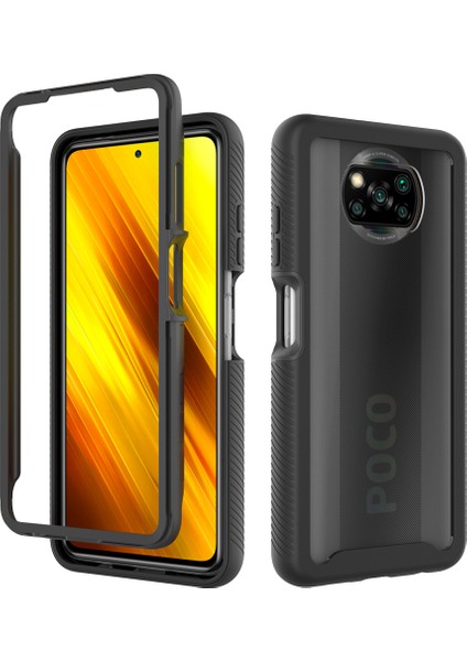 Xiaomi Poco X3 Nfc Telefon Kapağı Şok Geçirmez Pc+Tpu Hibrid Case-Black (Yurt Dışından)