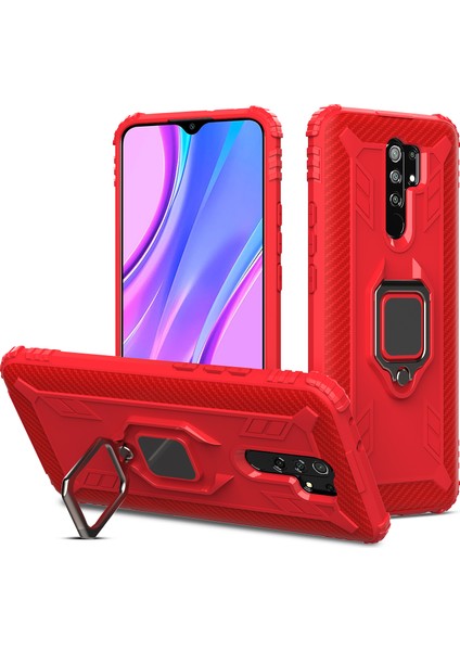 Parmak Yüzüğü Kickstand Tpu Cep Telefonu Xiaomi Için Koruyucu Kabuk 9-Kırmızı (Yurt Dışından)