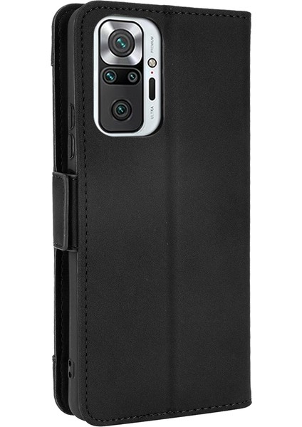 Çoklu Kart Yuvası Tasarım Deri Cüzdan Kılıfı Xiaomi Redmi Note 10 Pro/note 10 Pro Max Anti-Drop Telefon Aksesuar-Black (Yurt Dışından)