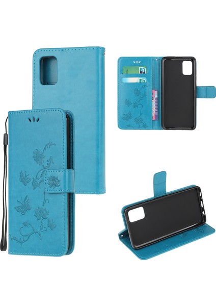 Baskı Kelebek Çiçekler Tasarım Deri Cüzdan Telefon Kapağı Xiaomi Poco M3-Blue Için (Yurt Dışından)