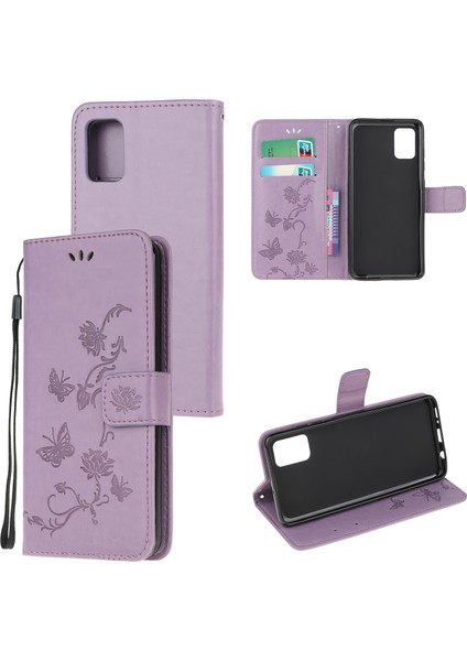 Baskı Kelebek Çiçekler Tasarım Deri Cüzdan Telefon Kapağı Xiaomi Poco M3-Purple Için (Yurt Dışından)