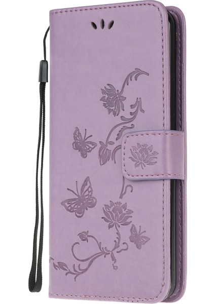 Baskı Kelebek Çiçekler Tasarım Deri Cüzdan Telefon Kapağı Xiaomi Poco M3-Purple Için (Yurt Dışından)