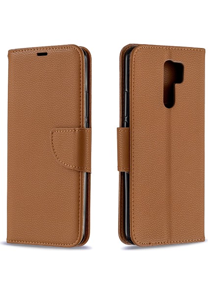 Xiaomi Redmi Için Cüzdan Kapağı ile Litchi Cilt Şık Deri 9-Brown (Yurt Dışından) fırsatları