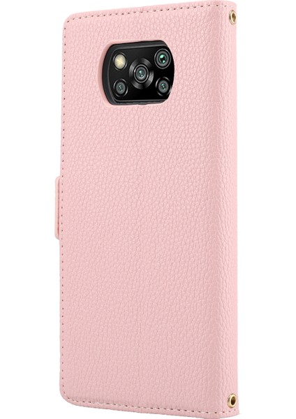 Ekleme Tasarım Litchi Doku Deri Deri Şok Geçirmez Cüzdan Xiaomi Için Kayış ile Stand Flip Kapak (Yurt Dışından)