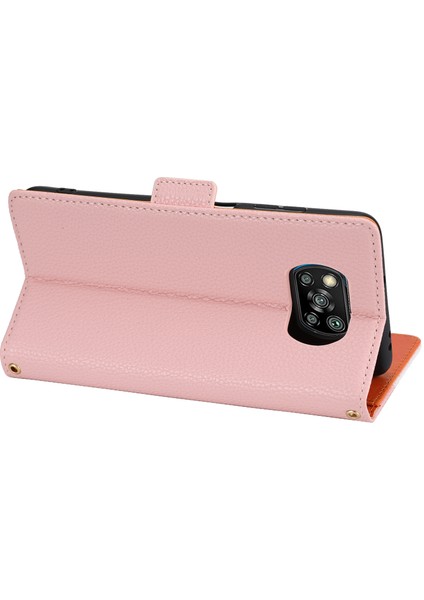 Ekleme Tasarım Litchi Doku Deri Deri Şok Geçirmez Cüzdan Xiaomi Için Kayış ile Stand Flip Kapak (Yurt Dışından)