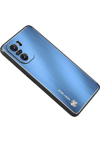 Xiaomi Redmi K40/K40 Pro/poco F3/mi 11I Için Fırçalanmış Telefon Kasası, Tpu Çerçeve Alüminyum Alaşım Geri Toz Geçirmez Kapak Mavisi (Yurt Dışından)