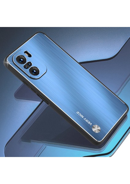Xiaomi Redmi K40/K40 Pro/poco F3/mi 11I Için Fırçalanmış Telefon Kasası, Tpu Çerçeve Alüminyum Alaşım Geri Toz Geçirmez Kapak Mavisi (Yurt Dışından)