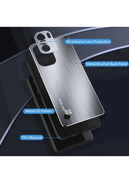 Xiaomi Redmi K40/K40 Pro/poco F3/mi 11I Için Fırçalanmış Telefon Kasası, Tpu Çerçeve Alüminyum Alaşım Geri Toz Geçirmez Kapak Mavisi (Yurt Dışından)