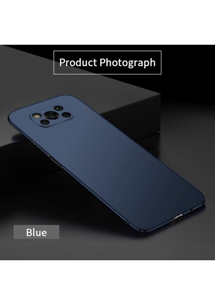 Xiaomi Için Poco X3/x3 Nfc Kalkanı Ince Buzlu Sert Plastik Kasa Mavisi (Yurt Dışından)