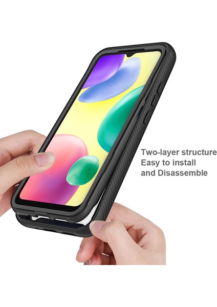 Pc+Tpu Xiaomi Redmi 9c/9c NFC/10A Için Hibrit Kılıf, Tam Kapsam Pet Ekranı Koruyucu Pink ile 3'ü Şok Geçirmez Telefon Kabuğu (Yurt Dışından)