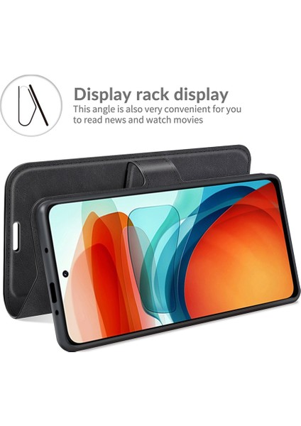 Xiaomi Redmi Için Kare Manyetik Tokalı Premium Pu Deri Stand Flip Cüzdan Kapağı (Yurt Dışından)