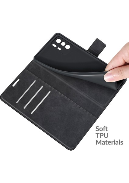 Xiaomi Redmi Için Kare Manyetik Tokalı Premium Pu Deri Stand Flip Cüzdan Kapağı (Yurt Dışından)