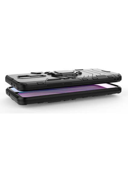 Serin Koruma Yüzüğü Kickstand Pc Tpu Hibrid Kasa Koruyucu Kabuk Xiaomi Redmi 9-Black (Yurt Dışından) fırsatları