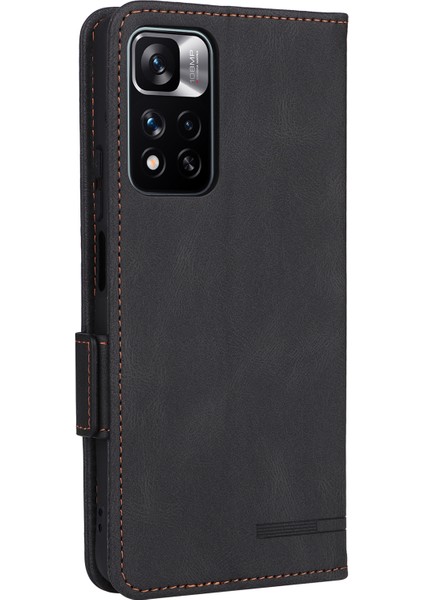 Xiaomi Redmi Için Note 11 Pro 5g (Çin) (Mediatek)/11 Pro+ 5g Donanım Tasarımı Pu Deri Kitap Kılıf Standı Manyetik Kapatma Flip Cüzdan Kapak Black (Yurt Dışından) modelleri