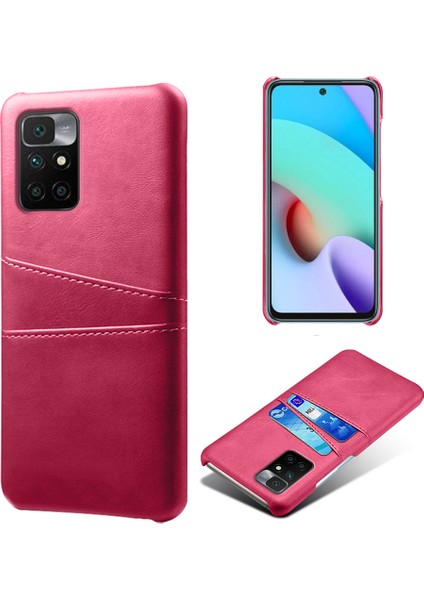 Şık Hafif Pu Deri+Pc Combo Xiaomi Için Çift Arka Kart Yuvalı Sert Kapak Not 11 4g (Mediatek)/10 4g (2021)/10 2022 4g-Rose (Yurt Dışından)