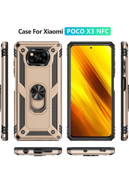 Pc+Tpu Hibrid Anti-Fall Anti Anti Anti Tele Koruyucu Kapak, Xiaomi Poco Için Ring Kickstand ile Koruyucu Kapak (Yurt Dışından)