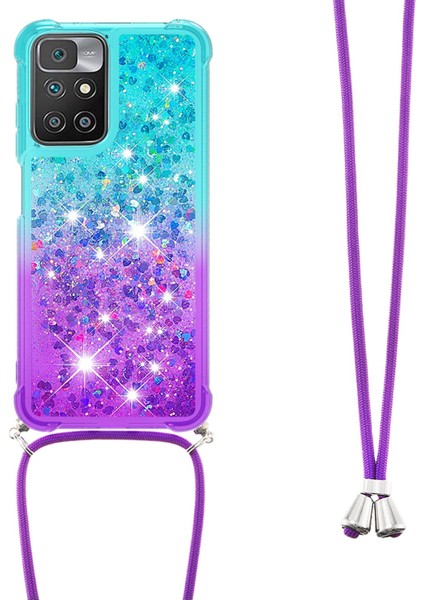 Gradyan Quicksand Serisi Glitter Akan Sıvı Yumuşak Tpu Tampon Yastık Koruyucu Telefon Kılıfı Xiaomi Redmi 10/redmi 10/redmi Not 11 (Mediatek)/redmi 10 Prime-Blue/mor (Yurt Dışından) modelleri