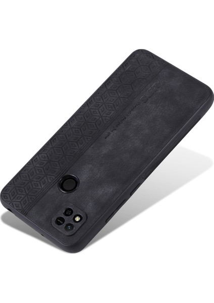 4U Sky Xiaomi Için Redmi 10A/REDMI 9c/redmi 9c Nfc Pu Deri Kaplamalı Tpu Kılıf Anti-Düşük Baskılı Desen Telefon Kapak Black (Yurt Dışından)