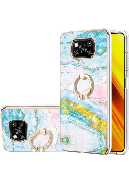 Imd Iml Not-Fadıng Mermer Deseni Elektüplama Çerçeve Fazla Telefon Kapak Kavramı Xıomı Poco X3 Nfc/x3/x3 Pro-Yeşil (Yurt Dışından)