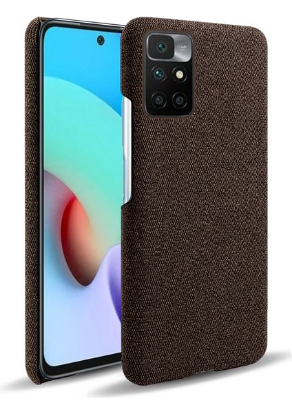 Telefon Kapağı Xiaomi Redmi Için Iyi Korumalı Bez Kaplamalı Plastik Telefon Kılıfı Not 11 4g (Mediatek)/10 4g (2021)/10 2022 4g-Brown (Yurt Dışından)