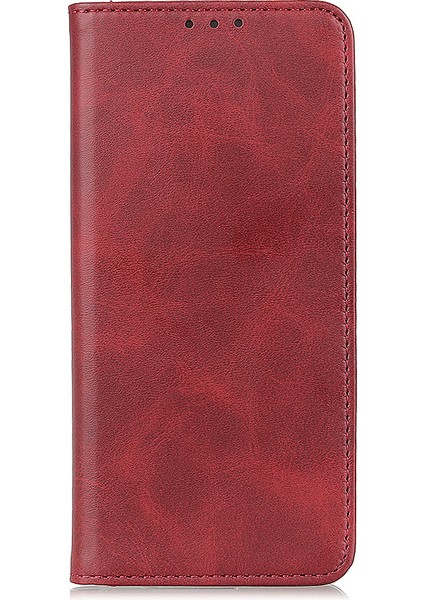 Bölünmüş Deri Otomatik Emici Cüzdan Standı Xiaomi Redmi Için Kabuk Telefon Kapağı Not 11 4g (Mediatek)/redmi 10 4g/redmi 10 2022 4g/10 Prime-Red (Yurt Dışından) fiyatları