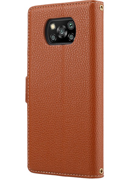 Ekleme Tasarım Litchi Doku Deri Deri Şok Geçirmez Cüzdan Xiaomi Için Kayış ile Stand Flip Kapak (Yurt Dışından)
