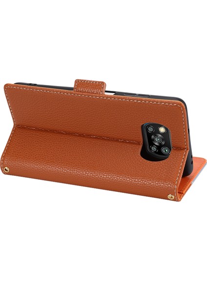 Ekleme Tasarım Litchi Doku Deri Deri Şok Geçirmez Cüzdan Xiaomi Için Kayış ile Stand Flip Kapak (Yurt Dışından)