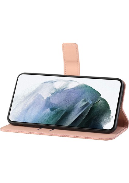 Basılı Çiçek Deri Manyetik Flip Şok Geçirmez, Xiaomi Redmi 10 4g (2021)/REDMI 10 2022 4g/redmi Not 11 4g (Mediatek)/redmi 10 Prime-Pink (Yurt Dışından)