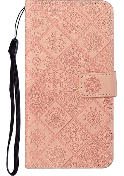 Basılı Çiçek Deri Manyetik Flip Şok Geçirmez, Xiaomi Redmi 10 4g (2021)/REDMI 10 2022 4g/redmi Not 11 4g (Mediatek)/redmi 10 Prime-Pink (Yurt Dışından)